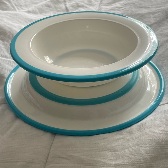 Vintage OXO child’s 2pc melmacware w/blue rubber grippy edges. EUC! - Picture 12 of 14